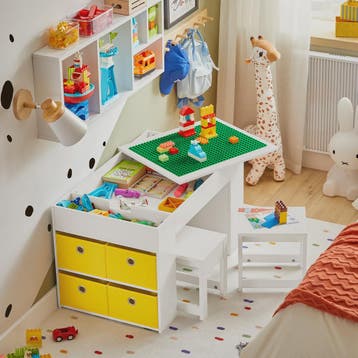 Kinder Speeltafel met 2 Stoelen en Opbergruimte - Wit, Verzenden, Nieuw