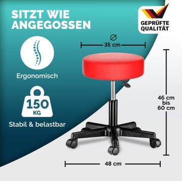 Rolkruk set van 2 kunstleer Rood 360° draaibaar (Interieur), Verzenden, Nieuw in verpakking