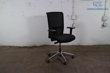 Tweedehands Interstuhl bureaustoel – Zwart, Mesh rug,, Verzenden, Gebruikt, Bureaustoel