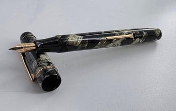 The Croxley Pen by John Dickinson - Grey Marble Celluloid -, Nieuw