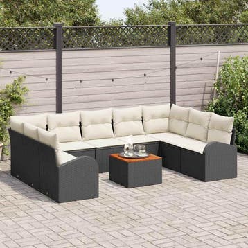 vidaXL 10 st Zwart, Verzenden, Nieuw, Meer dan 8 zitplaatsen