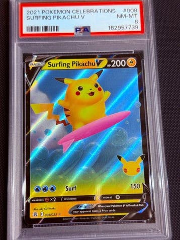 Pokémon - 1 Graded card - Pikachu 006/025 Foil - PSA 8 -, Nieuw
