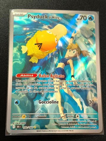 Pokémon - 1 Card - Psyduck, Misty 193/182 Foil, Full art,, Nieuw