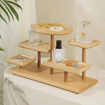 Houten Display Rek met Meerdere Niveaus - Stijlvolle Opberge, Huis en Inrichting, Verzenden, Nieuw