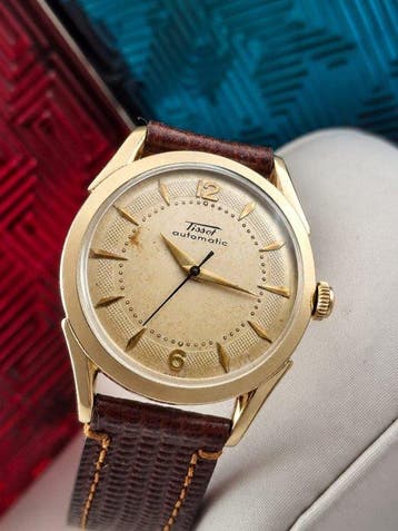 Tissot - Bumper Automatic – 10K Gold Filled – Fancy Lug Case, Nieuw