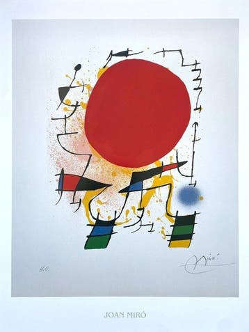 Joan Miró (after) - Le Soleil Rouge - Offset Lithograph -