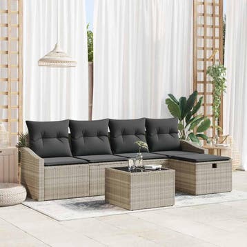 vidaXL Bankstel 6 st poly rattan, Verzenden, Nieuw, Rotan, 6 zitplaatsen