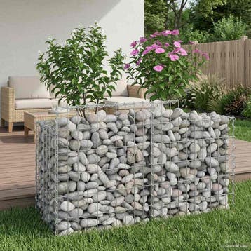 vidaXL Gabion Verhoogd Bed Zilverkleurig, Verzenden, Nieuw, IJzer