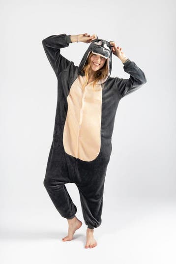 KIMU® Onesie Nijlpaard Pak S-M of 158-164 Nijlpaardpak Kostu, Carnaval, Nieuw, Ophalen of Verzenden, Kleding
