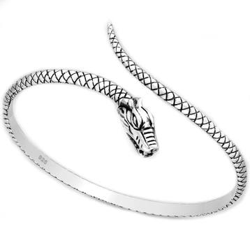 Zilveren draak klemarmband, Sieraden, Tassen en Uiterlijk, Armbanden, Verzenden, Nieuw, Zilver