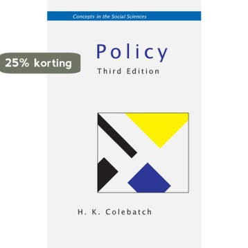 Policy - H K Colebatch 9780335235407, Verzenden, Zo goed als nieuw, H K Colebatch
