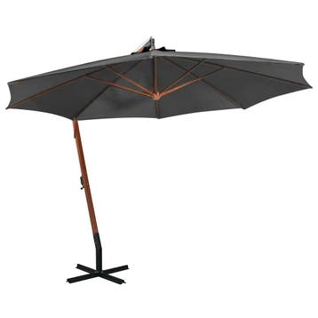 vidaXL Zweefparasol met paal 3,5x2,9 m massief vurenhout, Verzenden, Nieuw, 1 tot 2 meter, Zweefparasol