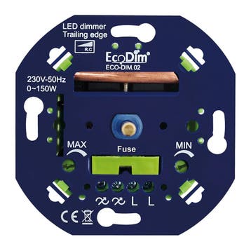 EcoDim Dim. led 0-150W fase afsnijding ECO-DIM.02., Nieuw, Stopcontact
