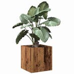 vidaXL Plantenbak 40x40x40 cm bewerkt hout oud houtkleurig, Verzenden, Nieuw, Hout