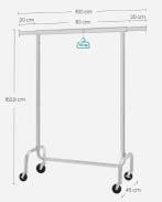 Verstelbaar Kledingrek op Wielen –Staal en 130 kg Draagkrach, Kleding | Dames, Verzenden, Nieuw