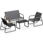 LIVSK Tuinmeubelset - Veiligheidsglas - Beklede Terrasstoele, Verzenden, Nieuw