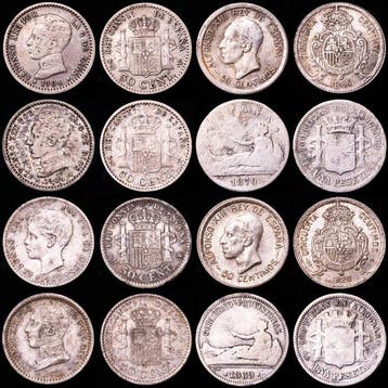 Spanje. Gobierno provisional y Alfonso XIII. 1 Peseta y 50