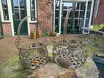 2 Decoratieve Bloemen- of Planten manden - Mand (2) - Metaal