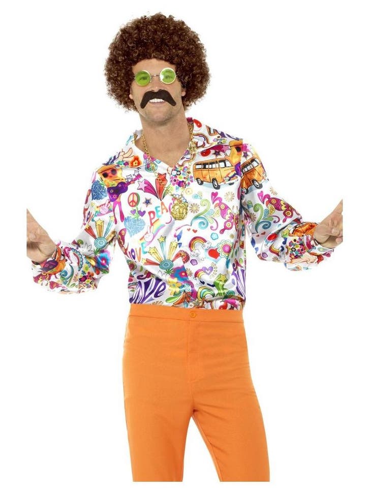 Jaren 60 Hippie Blouse Groovy, Kleding | Heren, Carnavalskleding en Feestkleding, Nieuw, Ophalen of Verzenden