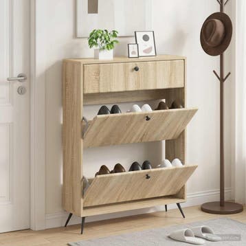 vidaXL Schoenenkast BREDA 78 x 24 x 103 cm Bewerkt hout, Verzenden, Nieuw