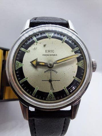 Eric - Ancre 15 Rubis Antichoc – Sector Dial – Small Seconds, Nieuw