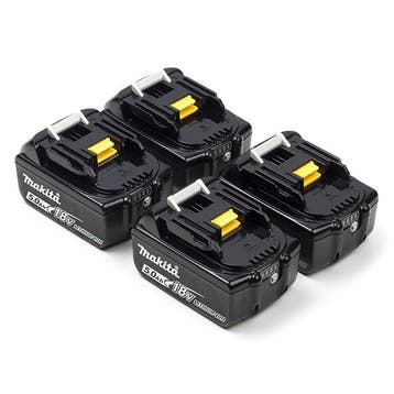 4x Makita BL1850B LXT / 197280-8 accus 18 V, origineel, Verzenden, Nieuw