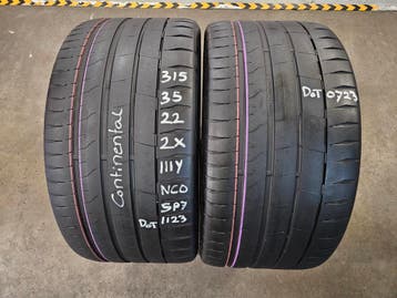 315/35/22 111Y CONTINENTAL SP7 ZOMERBANDEN 5,9MM PROFIEL 2X, Ophalen, Gebruikt, Overige maten, Band(en)