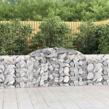 vidaXL Schanskorven 5 st gewelfd 300x30x80/100 cm, Tuin en Terras, 100 cm of meer, Verzenden, Nieuw, Metaal