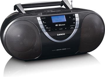 Draagbare radio - Boombox - CD Speler - Zwart - Lenco - SCD-, Verzenden, Zo goed als nieuw