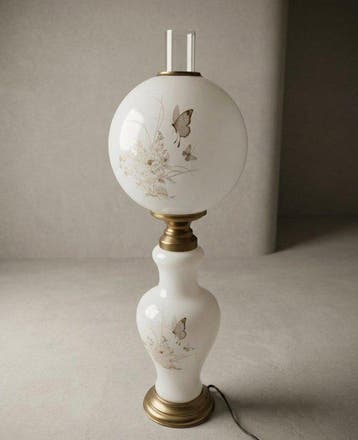 Lamp - Glas, Messing - Tafel in Liberty-stijl