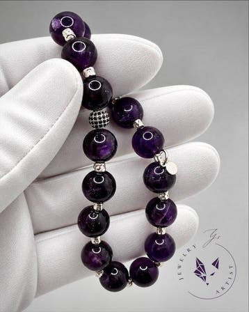 Op maat - Amethist - Zilver 925 - Certificaat - Armband -