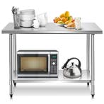 LIVSK Roestvrijstalen Werktafel met Verstelbare Poten - Extr, Verzenden, Nieuw