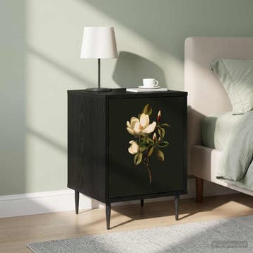 vidaXL Nachtkastje BREMEN 2 st Zwart eiken 36 x 33 x 51 cm, Minder dan 45 cm, Verzenden, Nieuw, Minder dan 55 cm