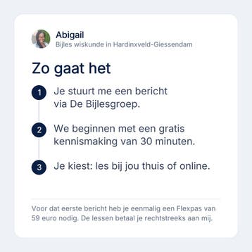 Bijles wiskunde aan huis in Hardinxveld-Giessendam en online, Privéles, Bijles