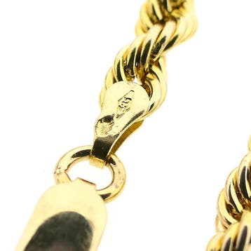 Gouden gedraaide schakelketting; 14 karaat; 60,5 cm, Ophalen of Verzenden, Gebruikt, Goud, Goud