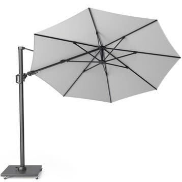 Challenger T2 zweefparasol 350 cm rond wit met 90KG voet en, Tuin en Terras, Parasols, Ophalen of Verzenden, Nieuw