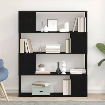 vidaXL Tv-meubelset 100 x 24 x 124,5 cm Zwart Eiken Bewerkt, Huis en Inrichting, Minder dan 50 cm, Verzenden, 100 tot 150 cm, Nieuw