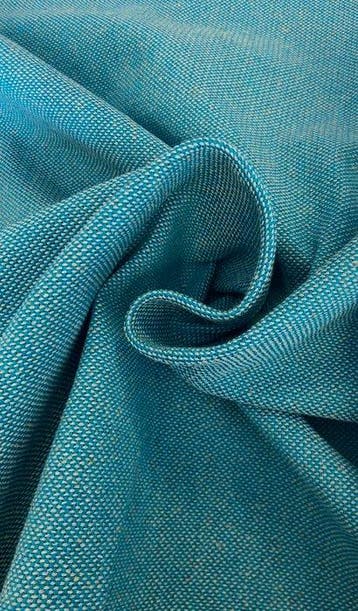 Hoge kwaliteit, geweven stof in turkoois en poederblauw,