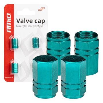 Aluminium ventieldopje groen 4 stuks AMIO-03633, Auto-onderdelen, Verzenden, Nieuw