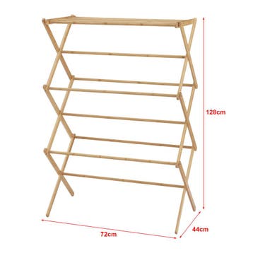 [en.casa] Droogrek Grinau inklapbaar 128x72x44 cm bamboe, Verzenden, Nieuw