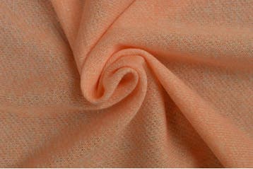 French terry melange viscose Zalm roze - rol 10 meter, Verzenden, Nieuw