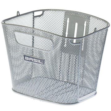 BASIL Basil mand Bold front FM 26L zilver 34x28x27cm, Fietsen en Brommers, Ophalen of Verzenden, Nieuw, Overige merken