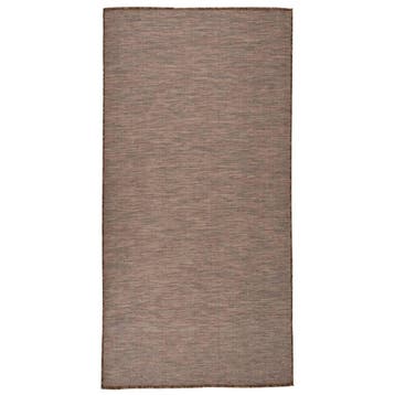 vidaXL Buitenkleed platgeweven 100x200 cm bruin, Verzenden, Nieuw, Bruin