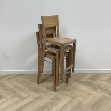 Hutten complete set statafel met 3 barkrukken, hout, Ophalen of Verzenden, Gebruikt
