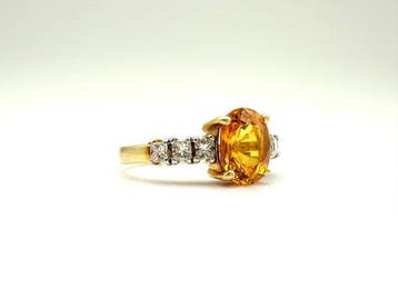 Ring - 18 karaat Geel goud, Witgoud - 2.00ct. tw. Saffier -, Nieuw