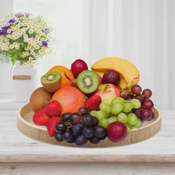Houten Serveerschaal Rond - Stijlvol voor Thee, Fruit, Snack, Verzenden, Nieuw
