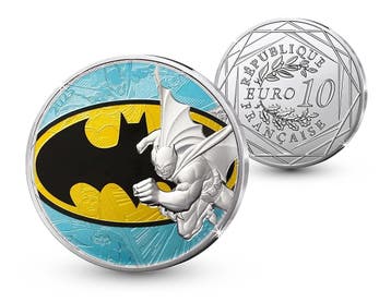 Officiële Franse 10 Euro Batman Munt met 3D kleur, Verzenden