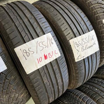 2 x Yokohama BluEarth 185-55-16 Zomerbanden 6mm, Auto-onderdelen, Banden en Velgen, Gebruikt, 16 inch, Band(en), Personenwagen