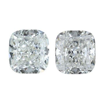 2 pcs Diamant (Natuurlijk) - 1.00 ct - Cushion - I - SI1 -, Nieuw