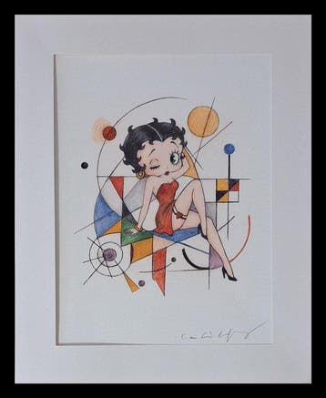 Emma Wildfang Colour pencil drawing - Betty Boop - original, Nieuw